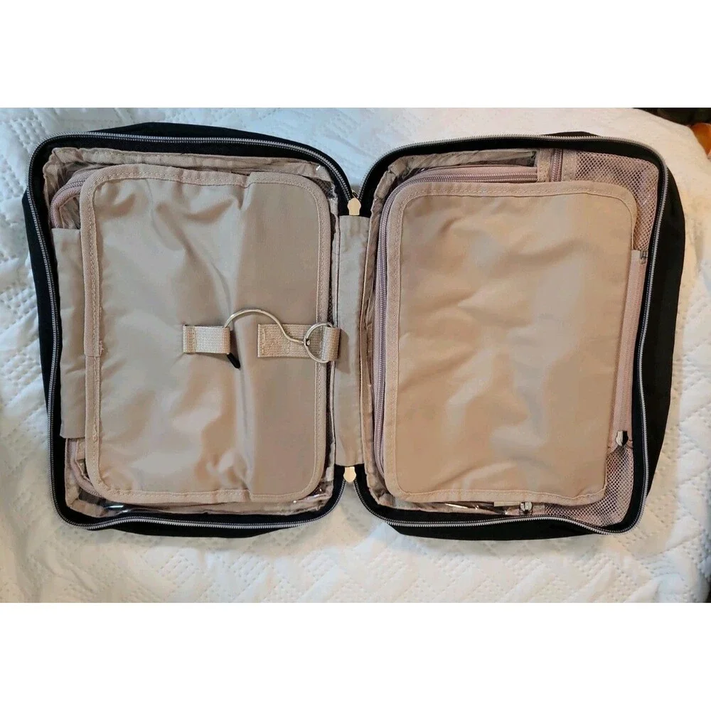 Black Travel Toiletry Bag Hanging Makeup Organizer Cosmetic Case 12
